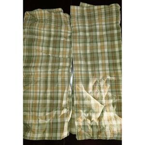 Park Designs Thyme Tiers Curtains 100% Cotton Green Tan 34" w x 24" H